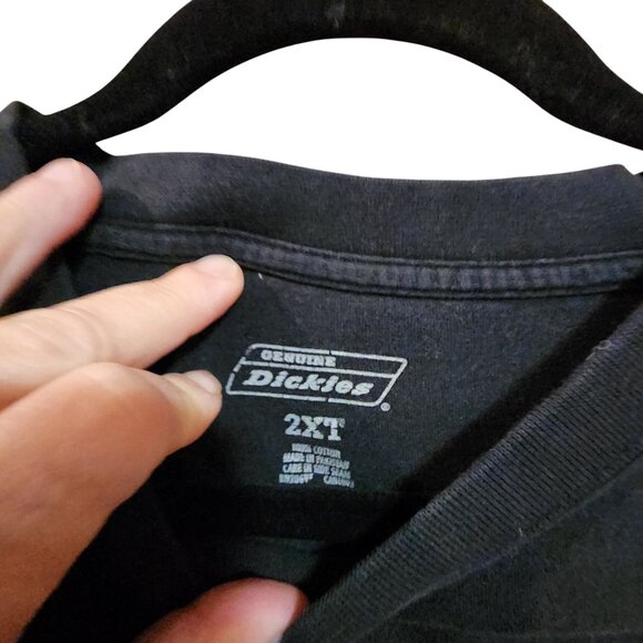 Dickies Mens WORK Pocket T-Shirts 4 /2XT Black & Gray Cotton Relaxed Fit - Picture 4 of 5